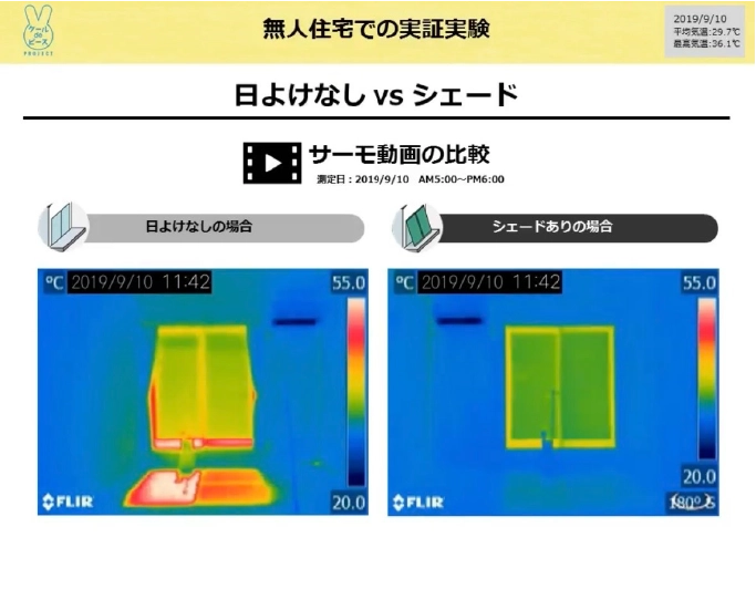 日よけなし vs シェード